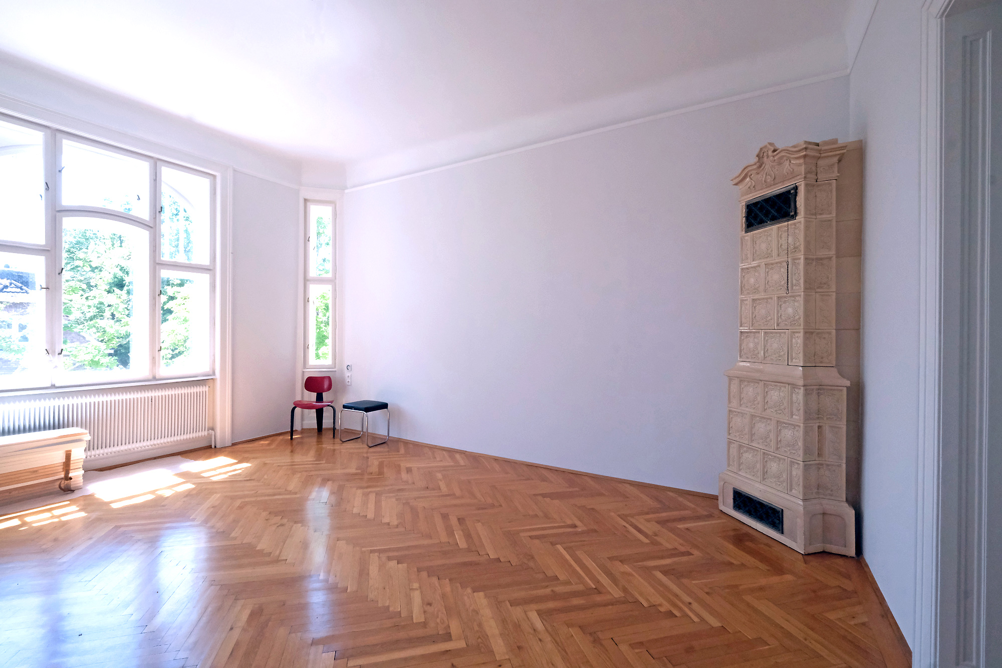 Adaptierung und Umgestaltung Mietwohnung S, Wien 19, Wohnzimmer, Trennwand neu, unbeleuchtet
